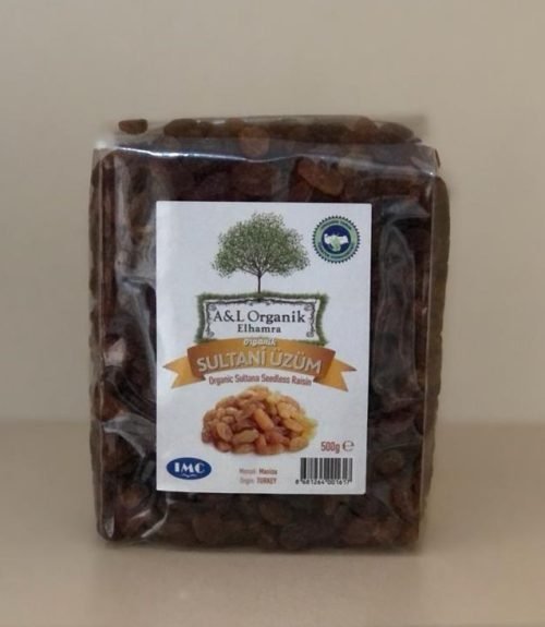 ORGANIC SULTANA RAISINS. 500gr. MANISA CITY