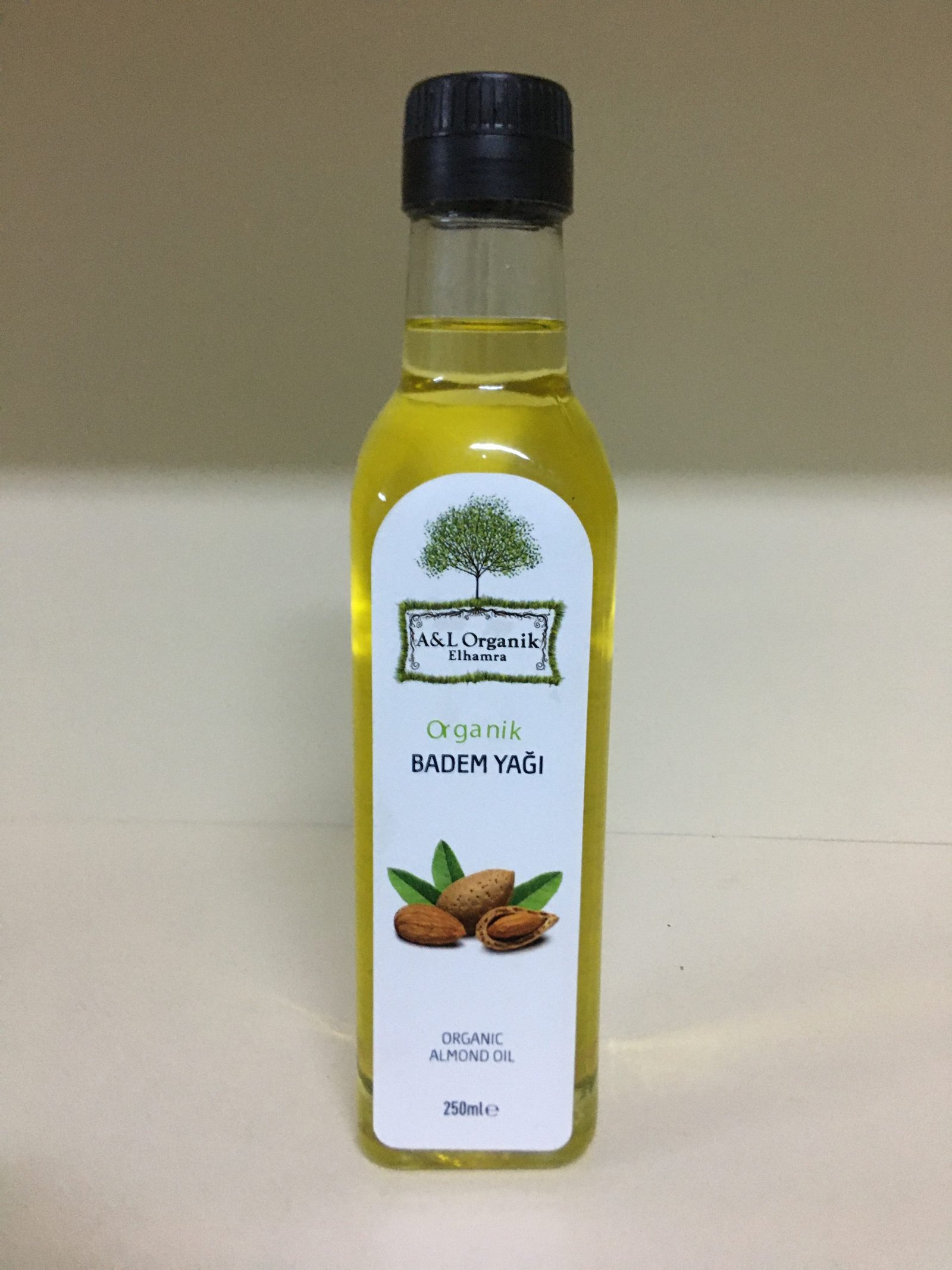 Organik Badem Yağı Glütensiz Soğuk Sıkım 250ml Türkiye