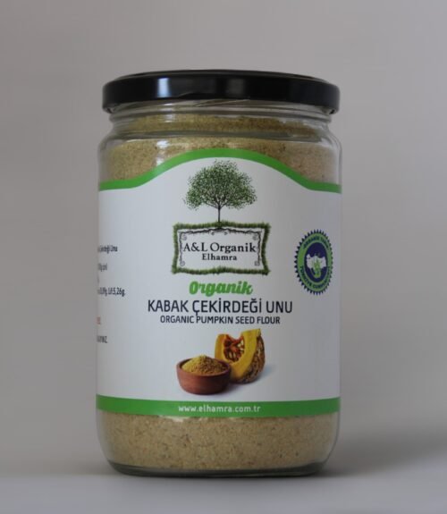 Organik Sertifikalı Çiğ  Kabak Çekirdeği Unu Glütensiz Vegan 250g Kapadokya Nevşehir Cam Kavanoz