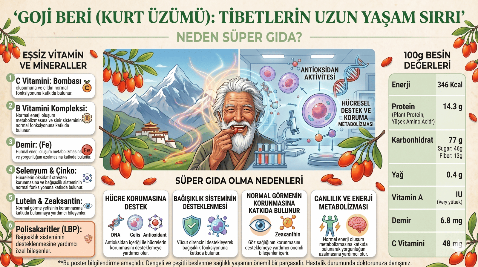 Organik Sertifikalı Goji Beri Kurusu Glütensiz Vegan 110g Orhangazi/Bursa Cam Kavanoz - Görsel 2