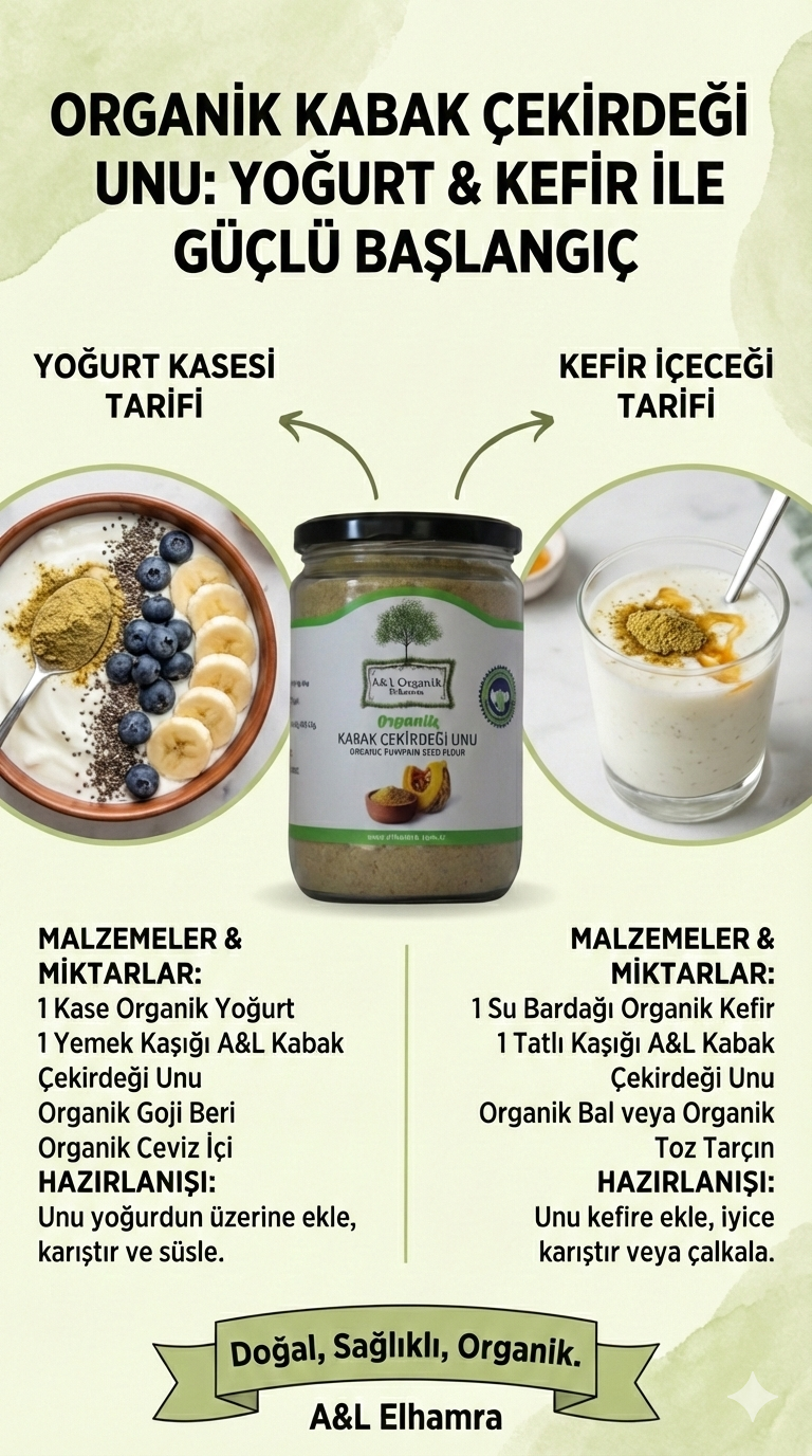 Organik Sertifikalı Çiğ Kabak Çekirdeği Unu Glütensiz Vegan 90g Kapadokya Nevşehir Cam Kavanoz - Görsel 3